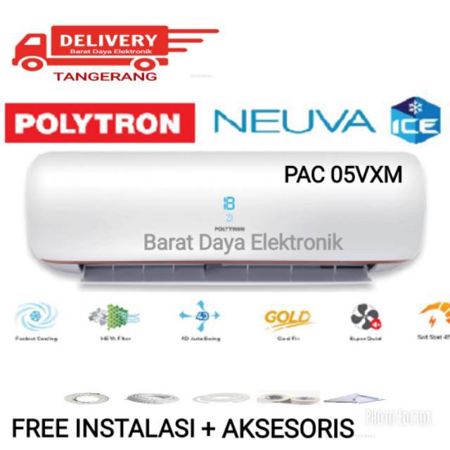 AC POLYTRON NEUVA ICE 1/2 PK - PAC05VZM + FREE PEMASANGAN TANGERANG