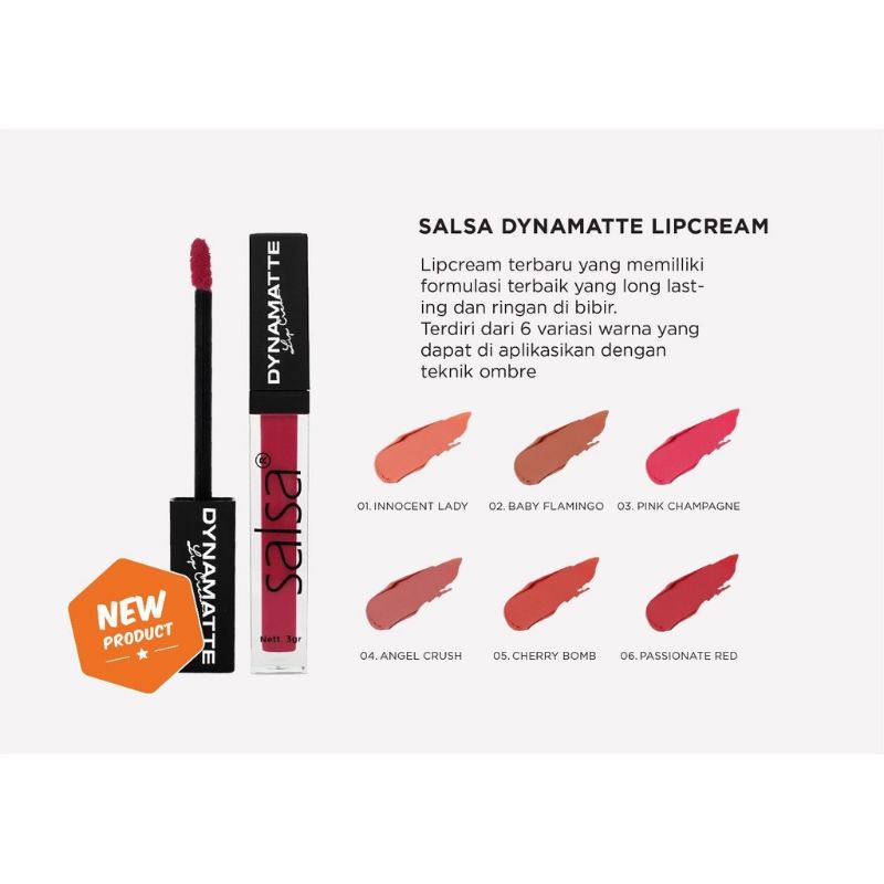 Salsa Dynamatte Lip Cream, formula yang ringan, tahan lama dan transferproof