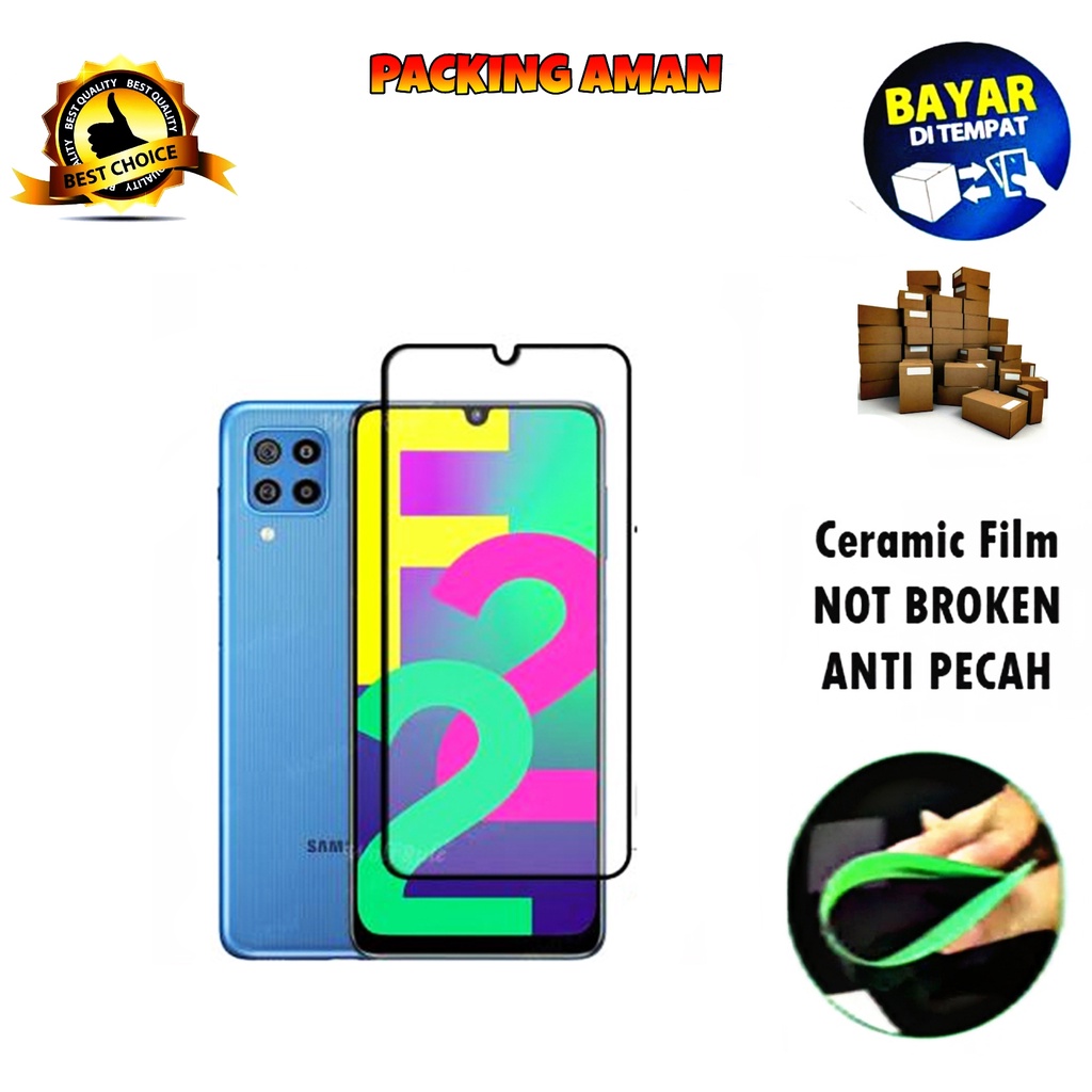 Tempered Glass Samsung Galaxy F22 4G FULL COVER FULL SCREEN Ceramic Film Anti Gores