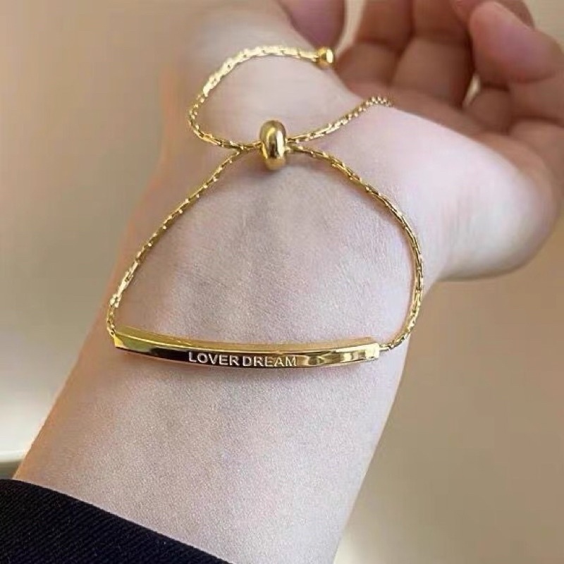 Gelang Serut Titanium Gold Trending Korea Fashion Elegan Style