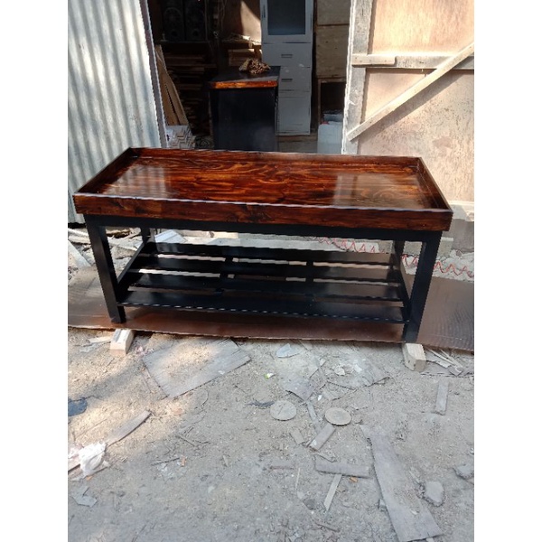 meja akuarium bahan kayu jati belanda