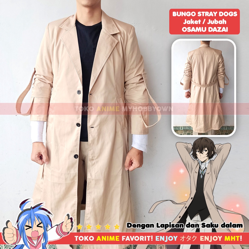 Jaket Parka Jubah Coat Osamu Dazai Bungou Stray Dog Kostum Cosplay Anime