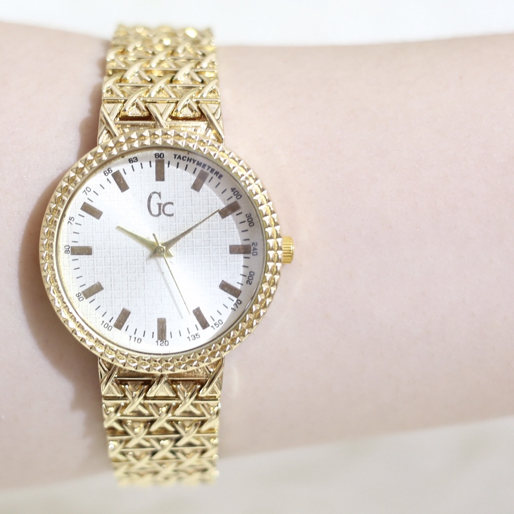 Jam tangan GUESS rantai wanita fashion cewek termurah grosir ecer stainless GR001-GC004 GOLD