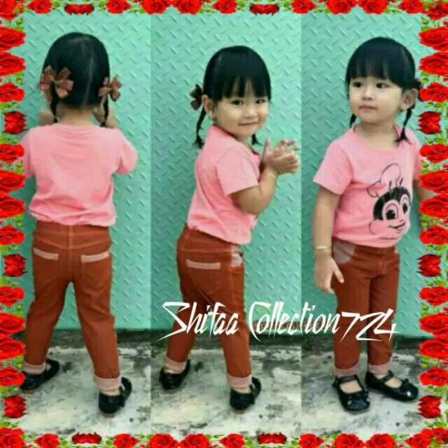 Celana Legging Denim Kantong / Pocket Anak&quot; Ukuran S,M,L  (LGa)