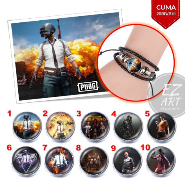 Gelang Custom Tema PUBG Keren Kepang Multilayer pubg game online gaming gamer