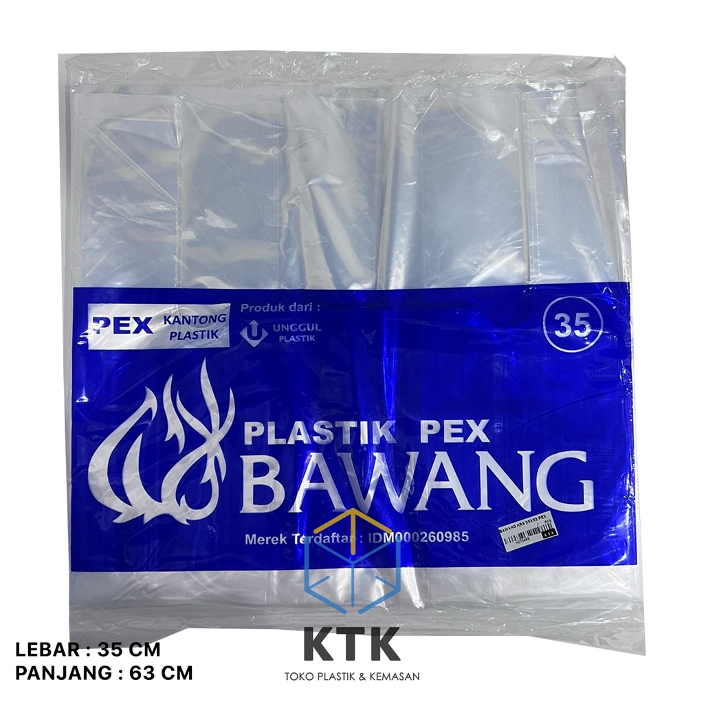 Kantong Kresek Bening PEX Bawang 35x63 / Tas Plastik Ukuran 35 PE Transparan Murah Bungkus Dus Box M