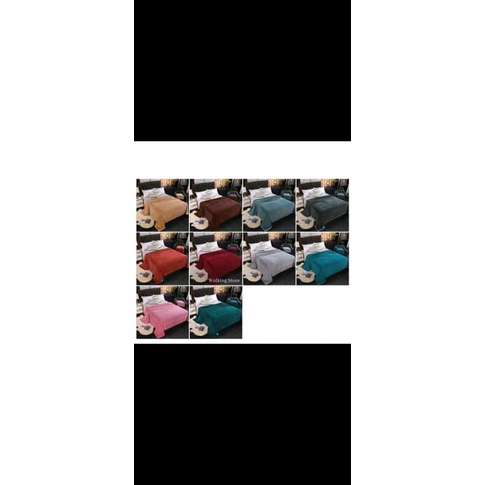 Selimut Bulu SRH Polos Emboss