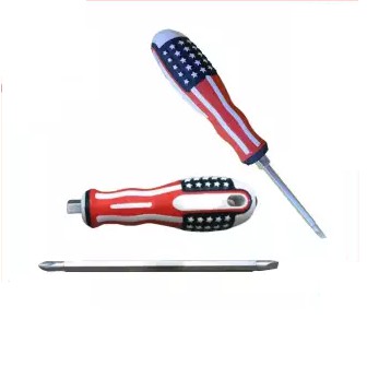 Obeng Amerika Bolak Balik Min Plus 2in1 Screwdriver - + USA Mata Gagang Karet Magnet Minus 5 inch 5&quot;