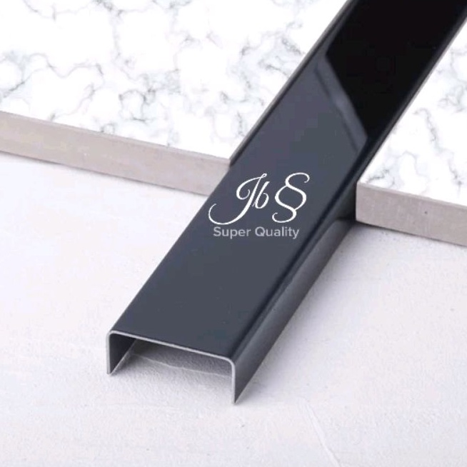 LIST U BLACK MIRROR 10×10×10×3.050MM T. 0.8MM STAINLESS STEEL 201
