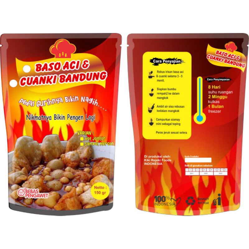 Jual Baso Aci Instant Kemasan Full Print Sambal Mercon Boci Pedas