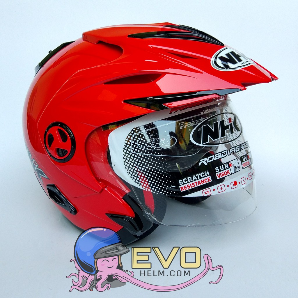 NHK AVIATOR_SOLID FIRE RED (DOUBEL VISOR)