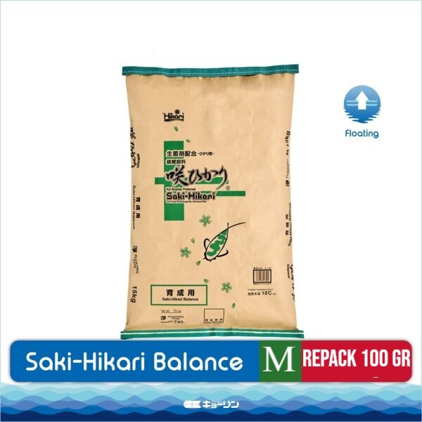 Saki Hikari Balance Size M Medium Floating Repack 100gr 100 gram Pakan