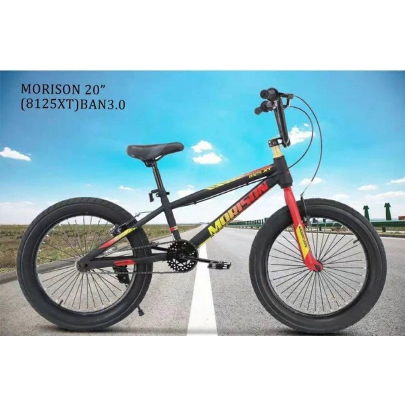 Sepeda anak remaja dewasa cowok laki BMX Morison 20 inch ban jumbo besar 3.0