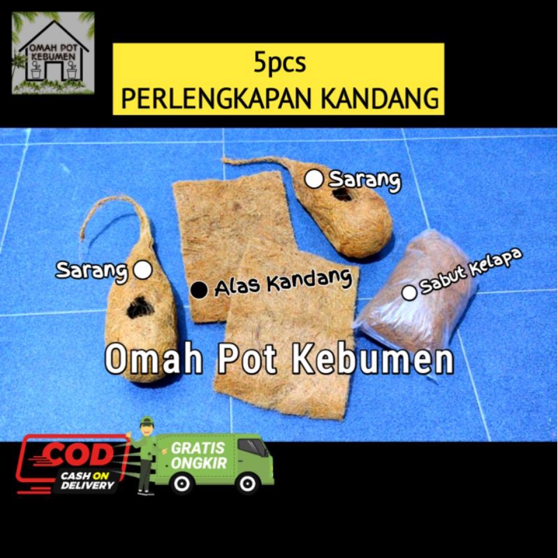 TERMURAH.. 5pcs perlengkapan kandang burung, tupai, bajing, sugar, hamster serabut kelapa