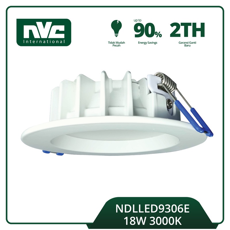 Lampu NVC Downlight LED NDLLED9306E 18W Series (3000K/4000K/6500K)