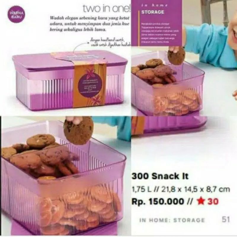 Baru  snack it ungu Tupperware