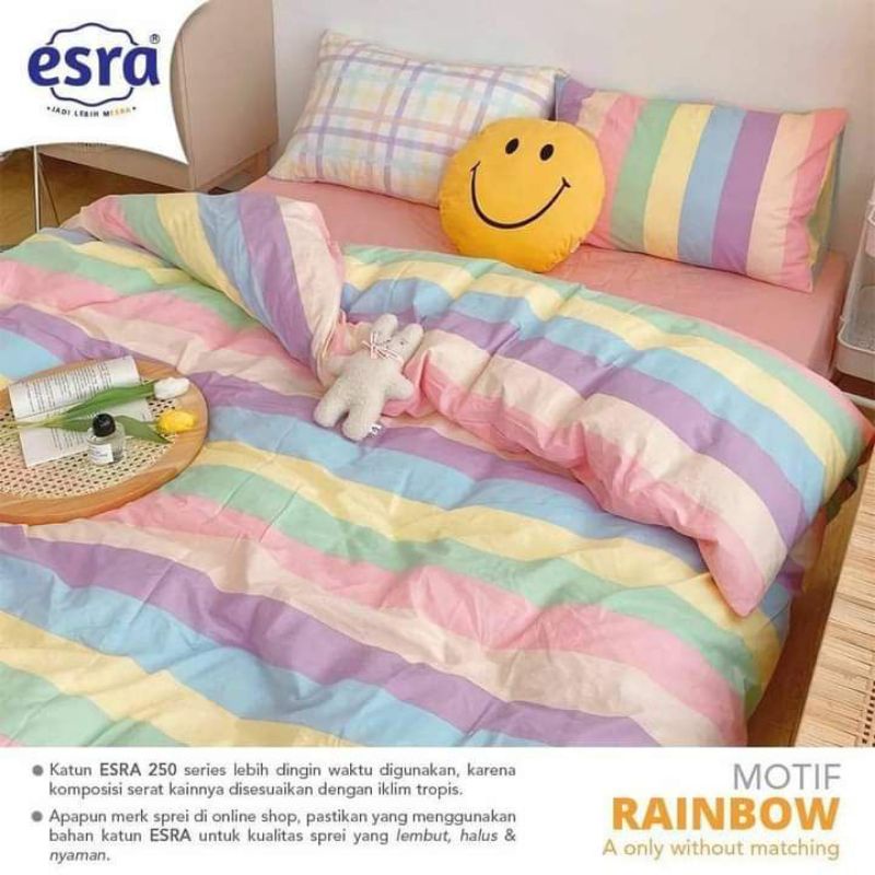 sprei motif rainbow