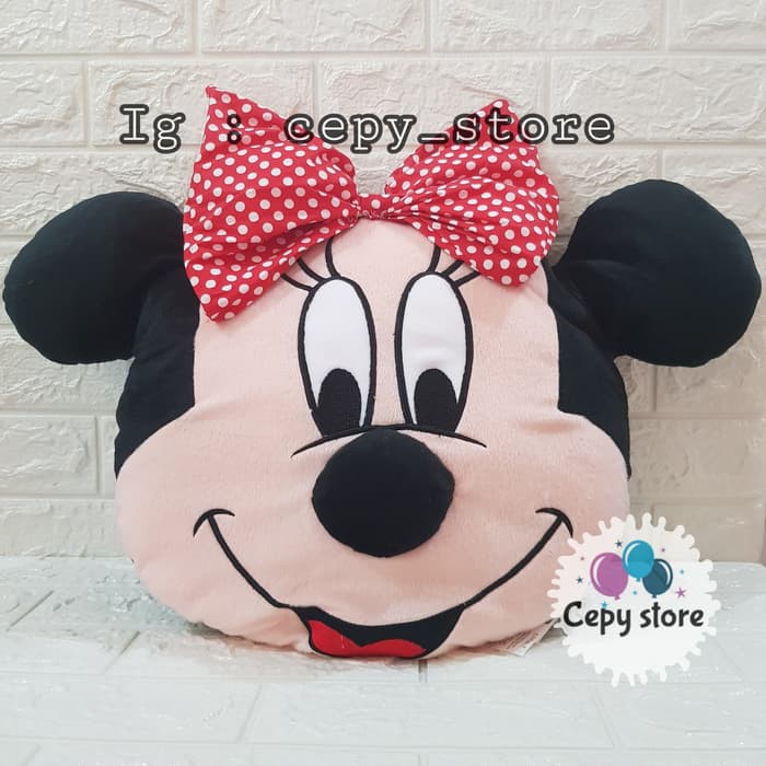 Boneka Bantal Minnie Mouse / Boneka Kepala Minnie Mouse