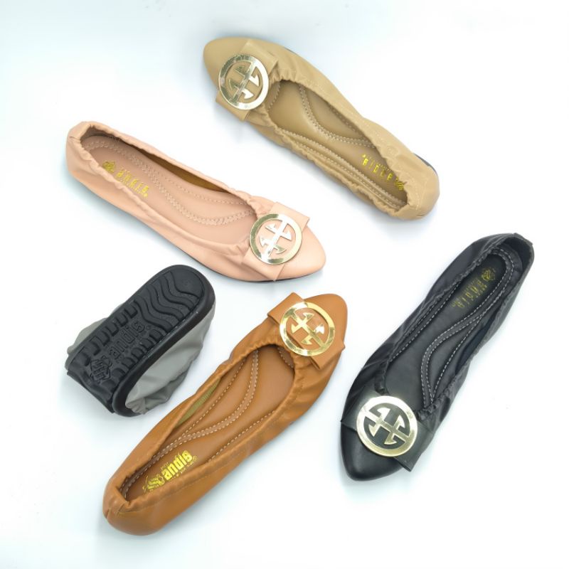 Sepatu Flatshoes Wanita Roll Karet An 08