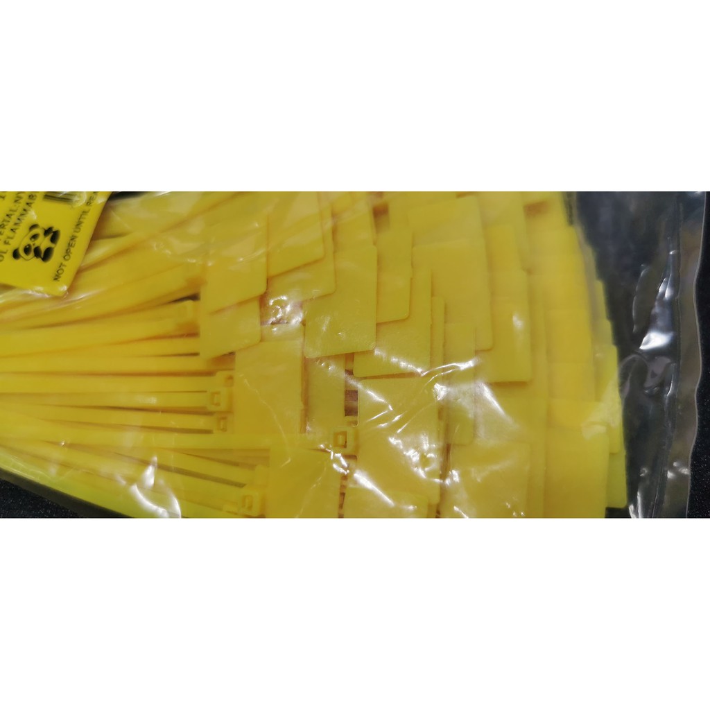 Maker TIE warna KUNING 10cmx3mm Pengikat Kabel label / cable Ties