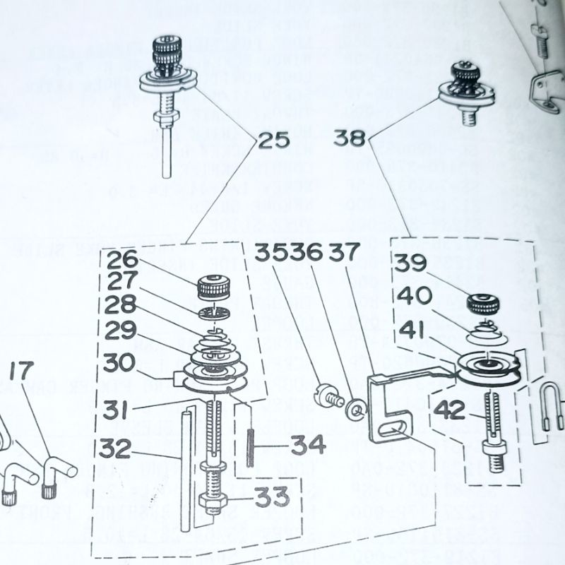 B2019-372-0A0 / Tension Post ASM 1 Set Tension Atas Mesin Jahit Pasang Kancing Juki