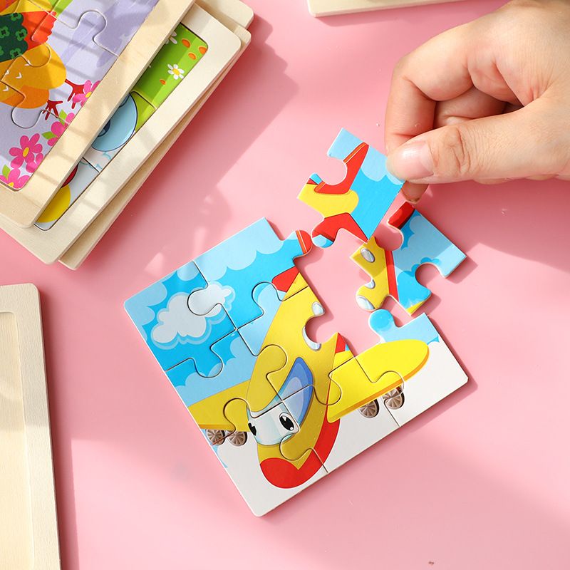 Jigsaw Puzzle Bahan Kayu Wooden Puzzle / Mainan Kayu Kartun Lucu Mencerdaskan Anak