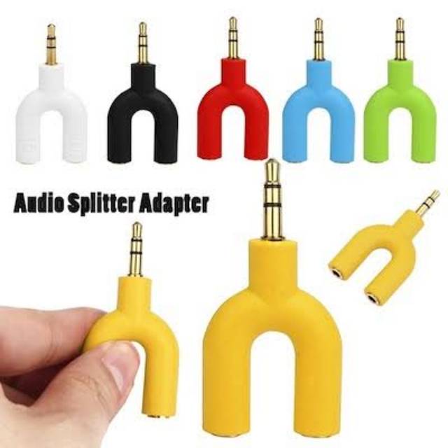 konektor Audio Splitter Jack 3.5mm male to dual female 2in1 (Mic &amp; Audio)