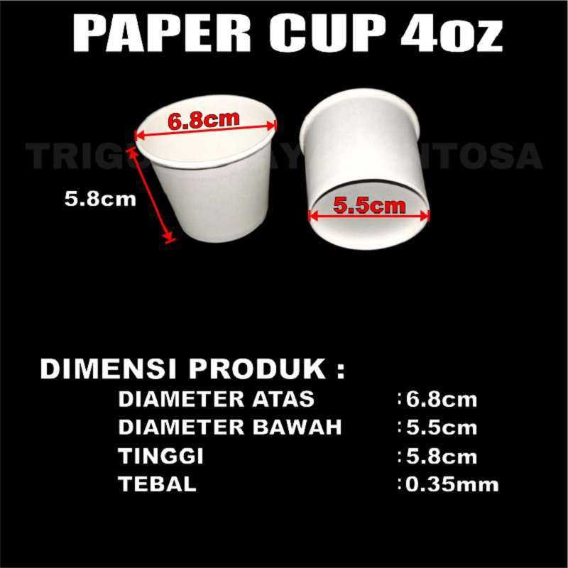 Paper Cup 4oz 50pcs Gelas Kertas Ice Cream Eskrim Jasuke Surabaya