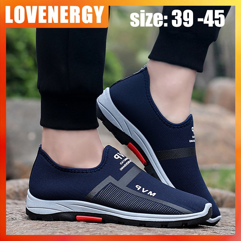 Size 39-45 Pria Kasual Sneakers Tanpa Tali Sepatu Sneakers