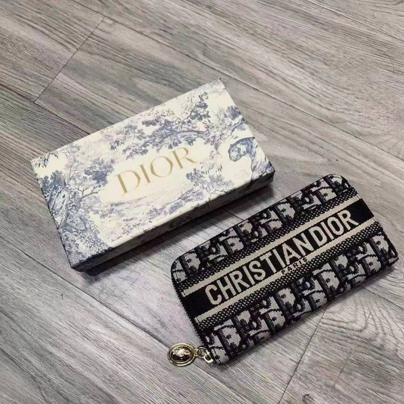 DOMPET DIOR BORDIR CANVAS FREE BOX