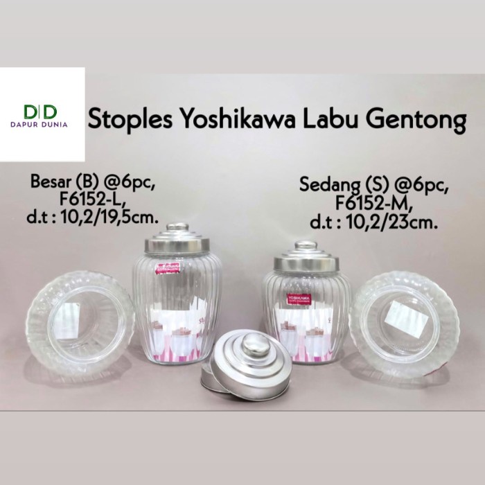 SALE DISKON Toples kaca yoshikawa model labu gentong ( sedang / besar ) - M, softcover