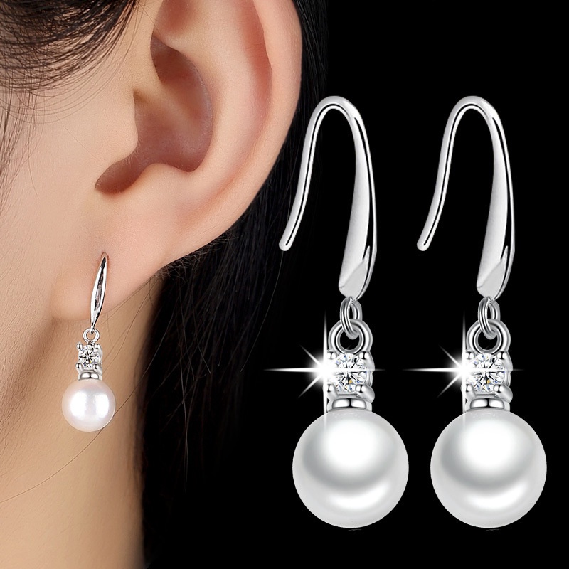 Anting Perak 925 Wanita Rumbai Zirkon Fashion Perhiasan/Subang Telinga anting perempuan