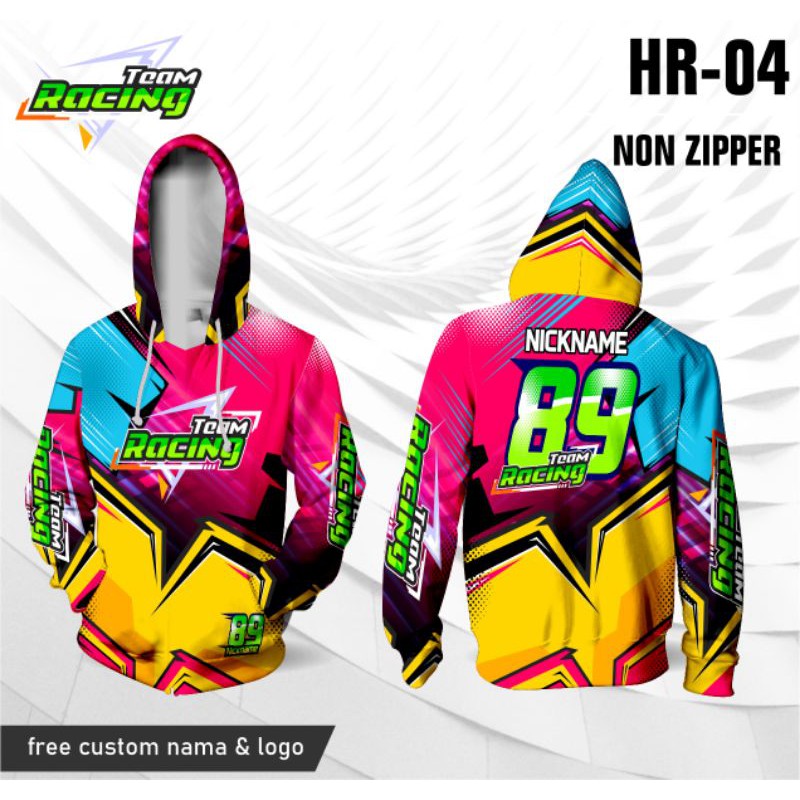 jersey racing Hoodie non zipper