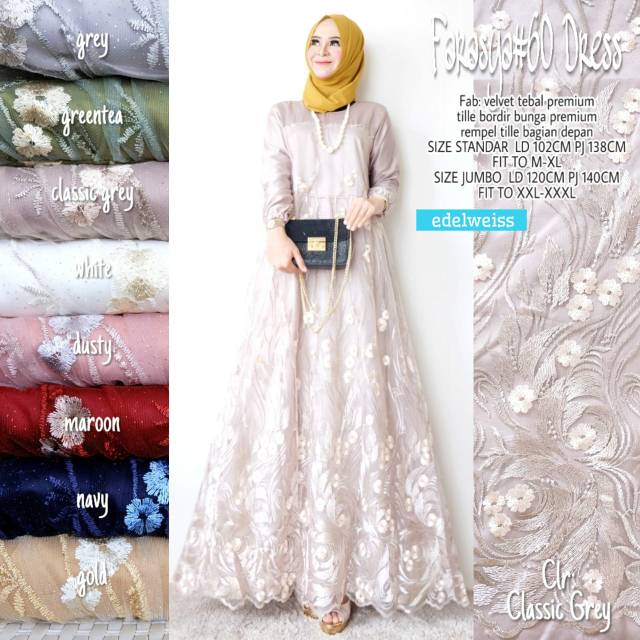 Farasya #60 Dress Kondangan Jumbo Muslim Dress Brukat Jumbo Party Gamis Tile Remaja Gamis Pesta Jumbo Dress Muslimah Velvet Brokat Tile PERNIKAHAN LEBARAN TERBARU MURAH PREMIUM GROSIR DRES BROKAT TILLE GAMIS KONDANGAN PARTY DRESS XXXL LD 130 120 110