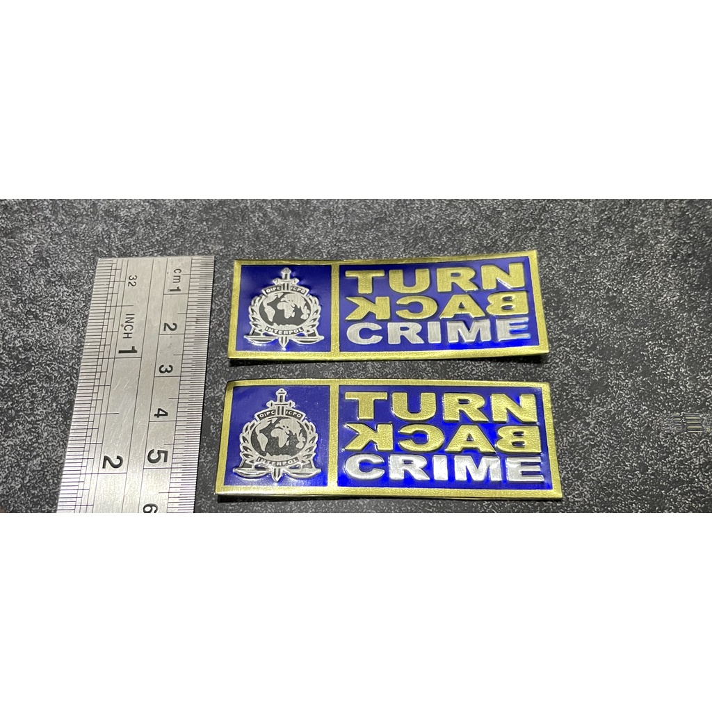 Sticker Plat TBC  - Stiker Plat Turn Back Crime  - Stiker TBC Mobil - Stiker Motor TBC