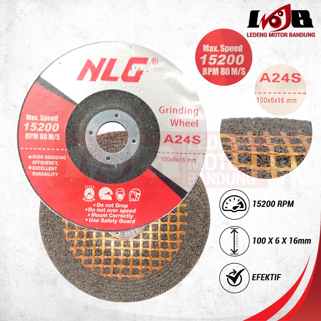 Batu Poles Mata Gerinda Grinding Wheel NLG A24S 4 inci Selep Besi Universal