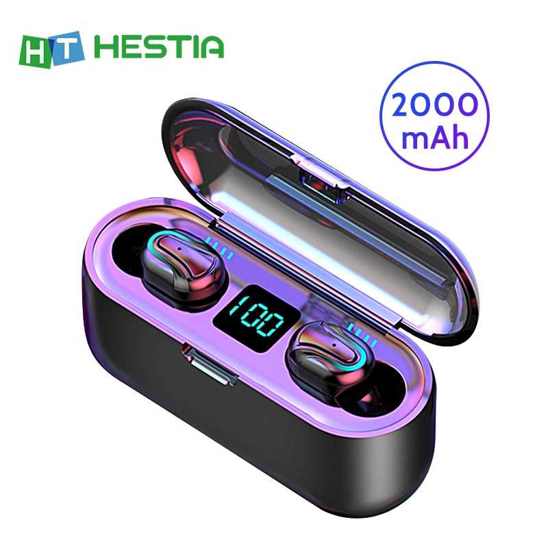 Earphone True Headset Bluetooth Wireless 5.0 Powerbank Charging Dock - HESTIA TWS Q32