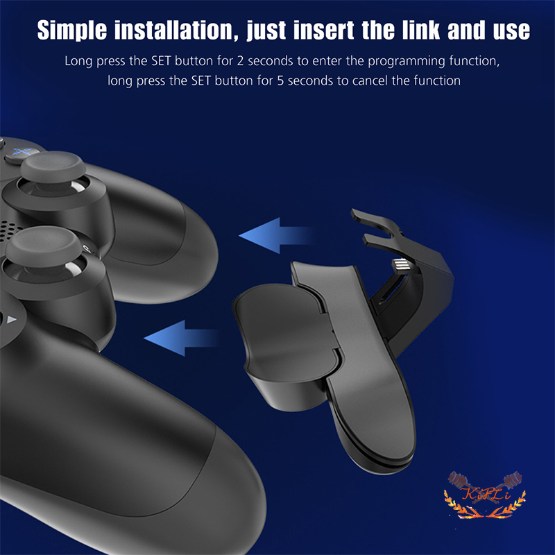 (KIFIL)PS4 Extended Gamepad Tombol Kembali Lampiran Joystick Tombol Belakang dengan Adaptor Kunci Turbo Aksesoris Pengontrol Game