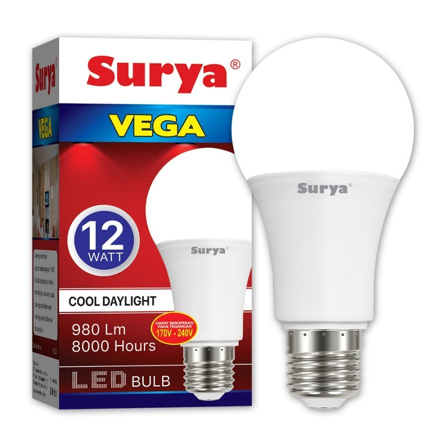 Lampu LED Bulb Surya Vega 12 Watt Putih Murah Terang Begaransi