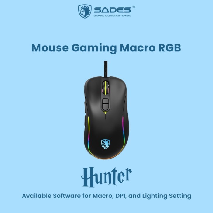 Mouse Sades Gaming Macro RGB Hunter S9