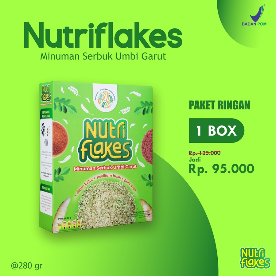 Nutriflakes Sereal Umbi Garut Asam Lambung Maag Official 1 Box