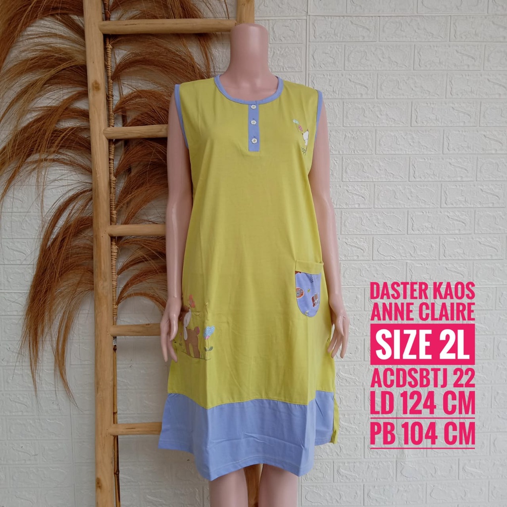 Daster Kaos ANNE CLAIRE Tanpa Lengan Jumbo sz 2L (ACDSBJT)