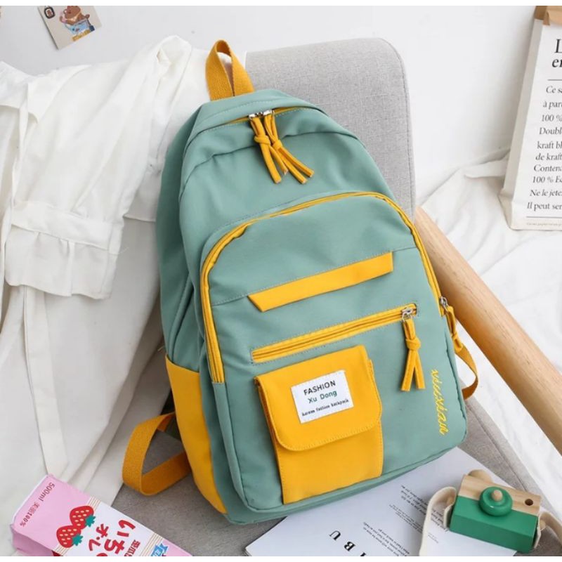 TAS_KITO - BACKPACK KOREA MULTIFUNGSI LEISURE TAS SEKOLAH WANITA KANVAS BACK TO SCHOOL WANITA CEWEK ANAK GADIS REMAJA AESTHETIC WATERPROOF TERBARU 2022 MURAH IMPORT BATAM KEKINIAN-2