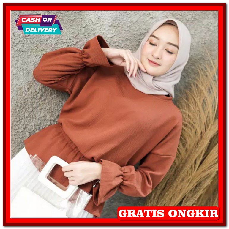 Blouse Korea Nyaman Trendy Import Premium Kekinian Terbaru Bagus Simple Murah Imj Aurelia Baju Atasa