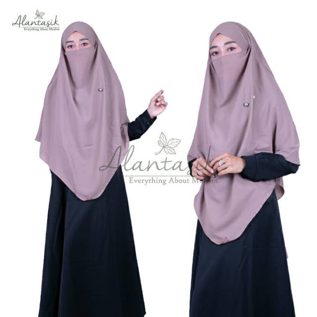 Alantasik - French hijab XL Jilbab Hijab Kerudung Bergo Instan  Cadar  Syari Jumbo khimar wolfis R.8