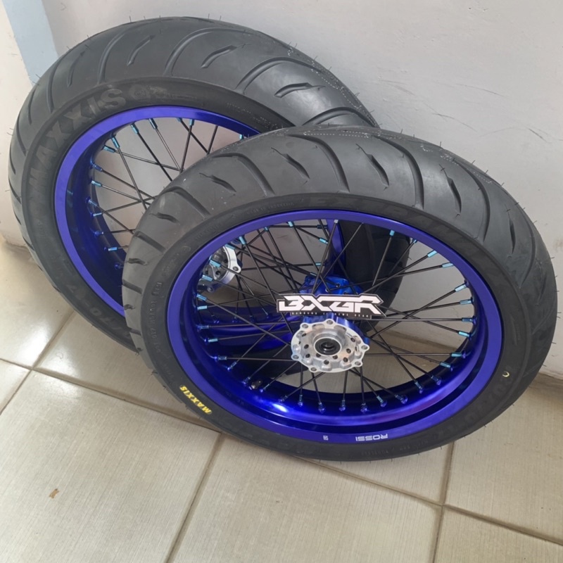 BANSET WHEELSET SUPERMOTO YAMAHA WR VELG ROSSI BIRU TERBARU