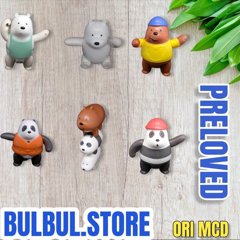 Mainan Hadiah MCD Happy Meals We Bare Bears McDonald nom nom grizz ice pan pan panda lucu bear murah