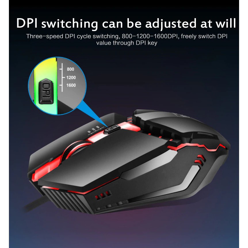Mouse Gaming LED RGB 1600 DPI - K3 - Black