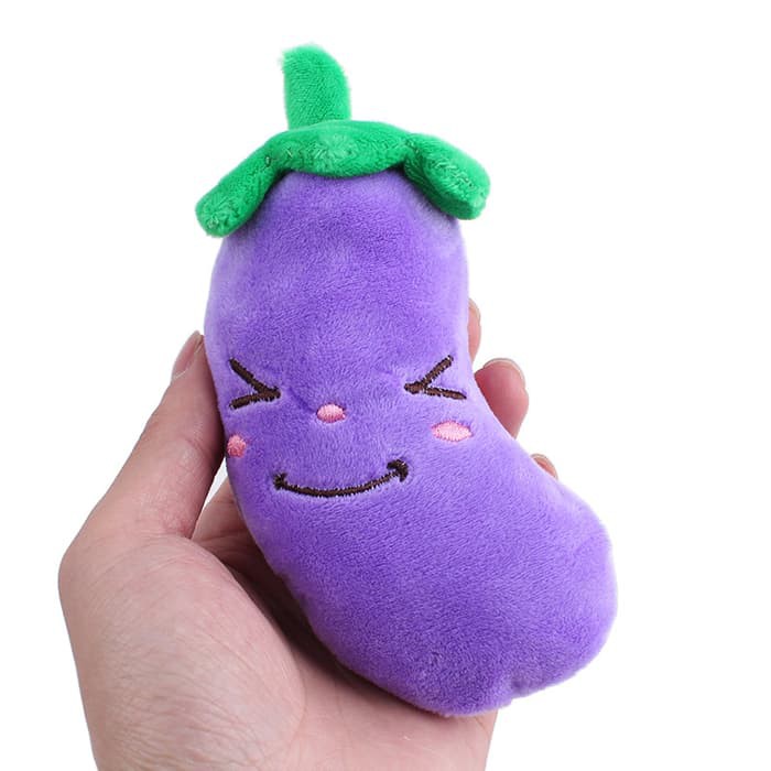barokah boneka gigit chew bunyi untuk anjing puppy terong eggplant