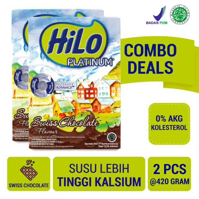 Hilo Platinum Swiss Chocolate 420 Gram Susu Tinggi Kalsium Rendah Lemak Shopee Indonesia